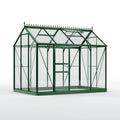 Gewächshaus 244 x 192 x 248 cm Aluminium Glas Grün viktorianischer Stil mit Dachfenster