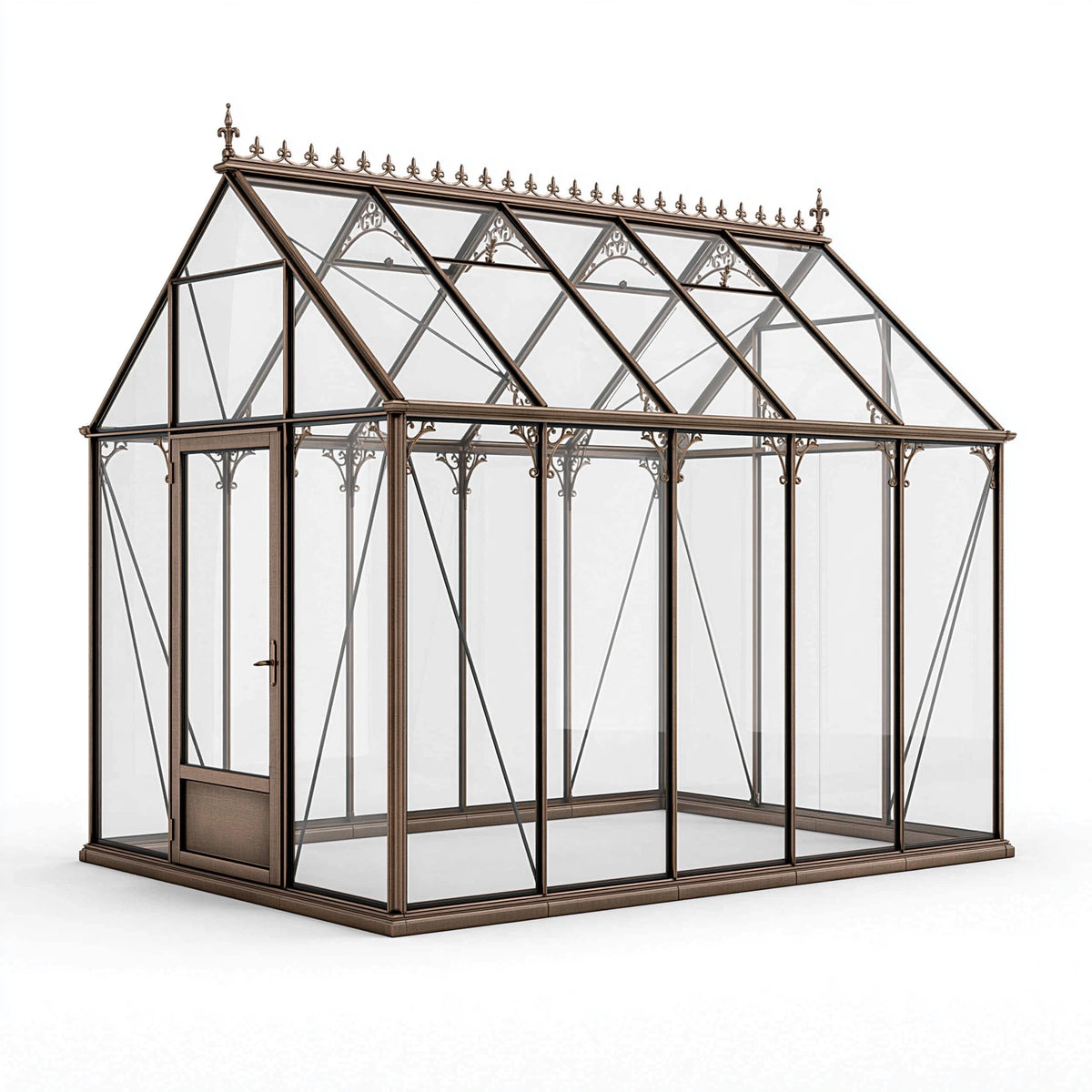 Gewächshaus 300 x 240 x 260 cm Glas Metall Bronze im viktorianischen Stil