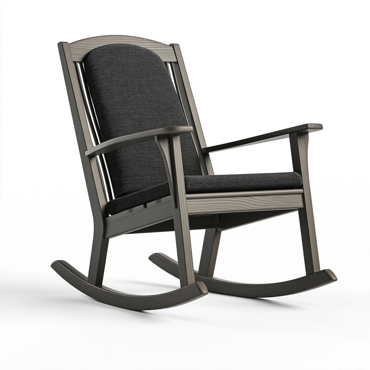 Schaukelstuhl 68 x 86 x 105 cm Holz Grau Schwarz gepolstert mit Armlehnen