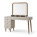 Schminktisch 120 x 45 x 145 cm aus Holzwerkstoff Beige/Braun mit Spiegel und Schubladen im Retro-Stil
