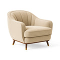 Sessel 76 x 82 x 86 cm Beige Stoff mit Holzbeinen - gepolsterter Lounge-Stil