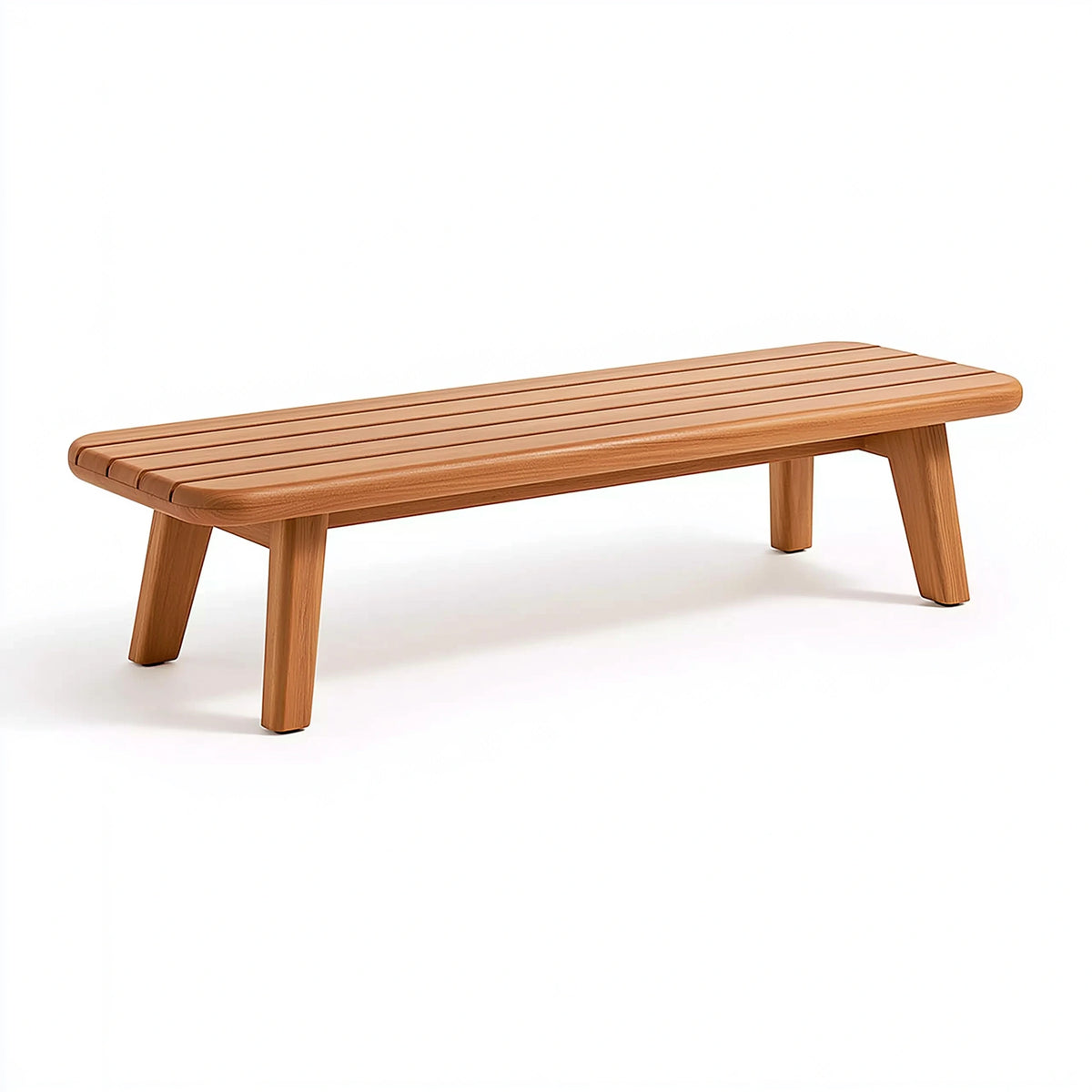 Holzbank 120 cm Naturbraun mit Latten Sitzfläche