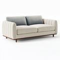 2-Sitzer-Sofa 180 x 90 x 85 cm Stoff Creme Grau Wohnzimmer Retro-Stil