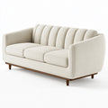 2-Sitzer Sofa 170 x 88 x 78 cm Webstoff Cremefarben mit Holzgestell - Gepolstertes Wohnzimmer Sofa