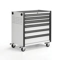 Werkzeugwagen 77 x 46 x 97 cm Stahl Silber Schwarz mit 7 Schubladen fahrbar
