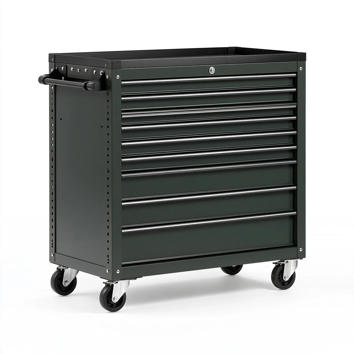 Werkzeugwagen 76 x 46 x 97 cm Stahl Schwarz abschließbar mit Rollen