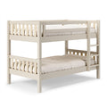 Etagenbett 90 x 200 cm aus Holz Beige - Platzsparendes Kinderbett mit Leiter
