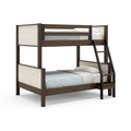 Etagenbett 90 x 200 cm Holzwerkstoff Dunkelbraun Weiß platzsparend mit Leiter